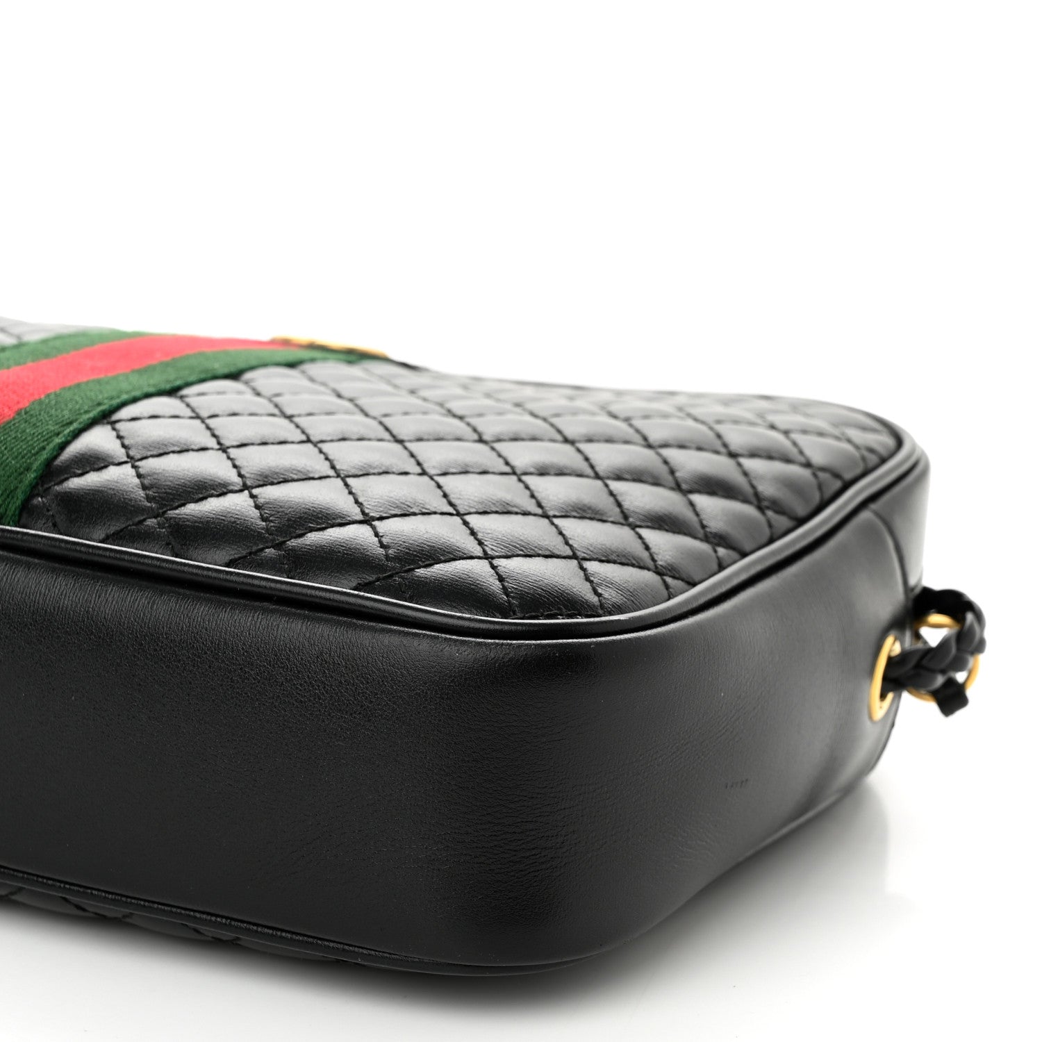 Gucci Calfskin Web Trapuntata Small GG Shoulder Bag Black 10 of 11