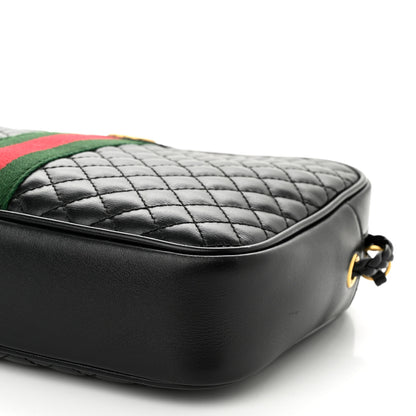 Gucci Calfskin Web Trapuntata Small GG Shoulder Bag Black 10 of 11