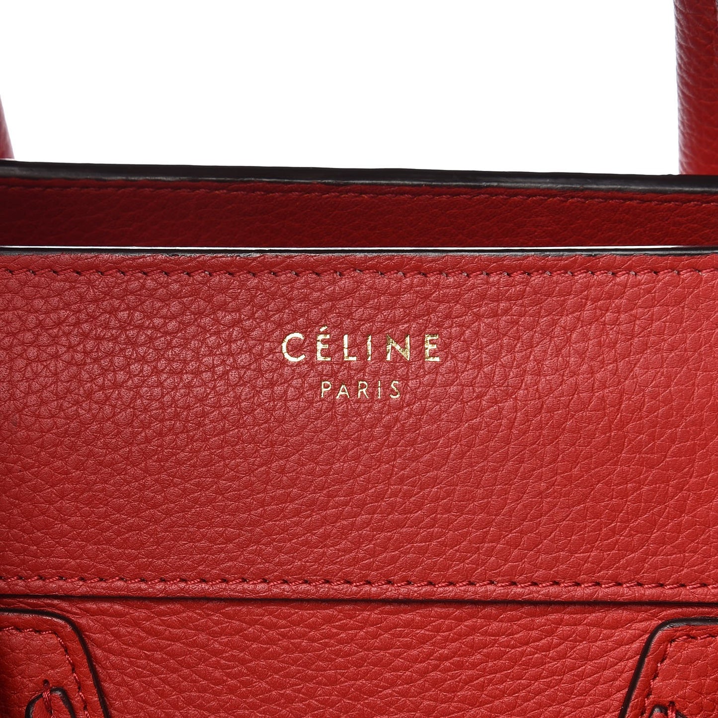 Drummed Calfskin Mini Luggage Coquelicot