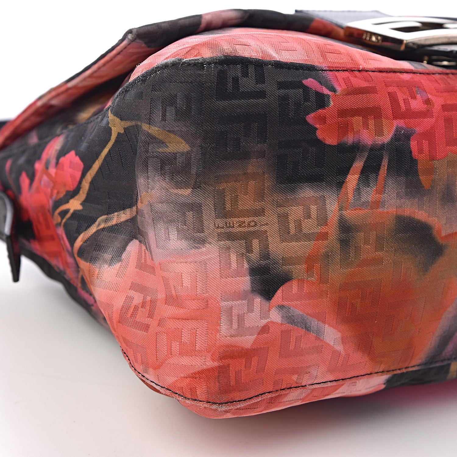 Fendi Zucchino Vitello Floral Forever Mama Baguette Black Multicolor 8 of 10
