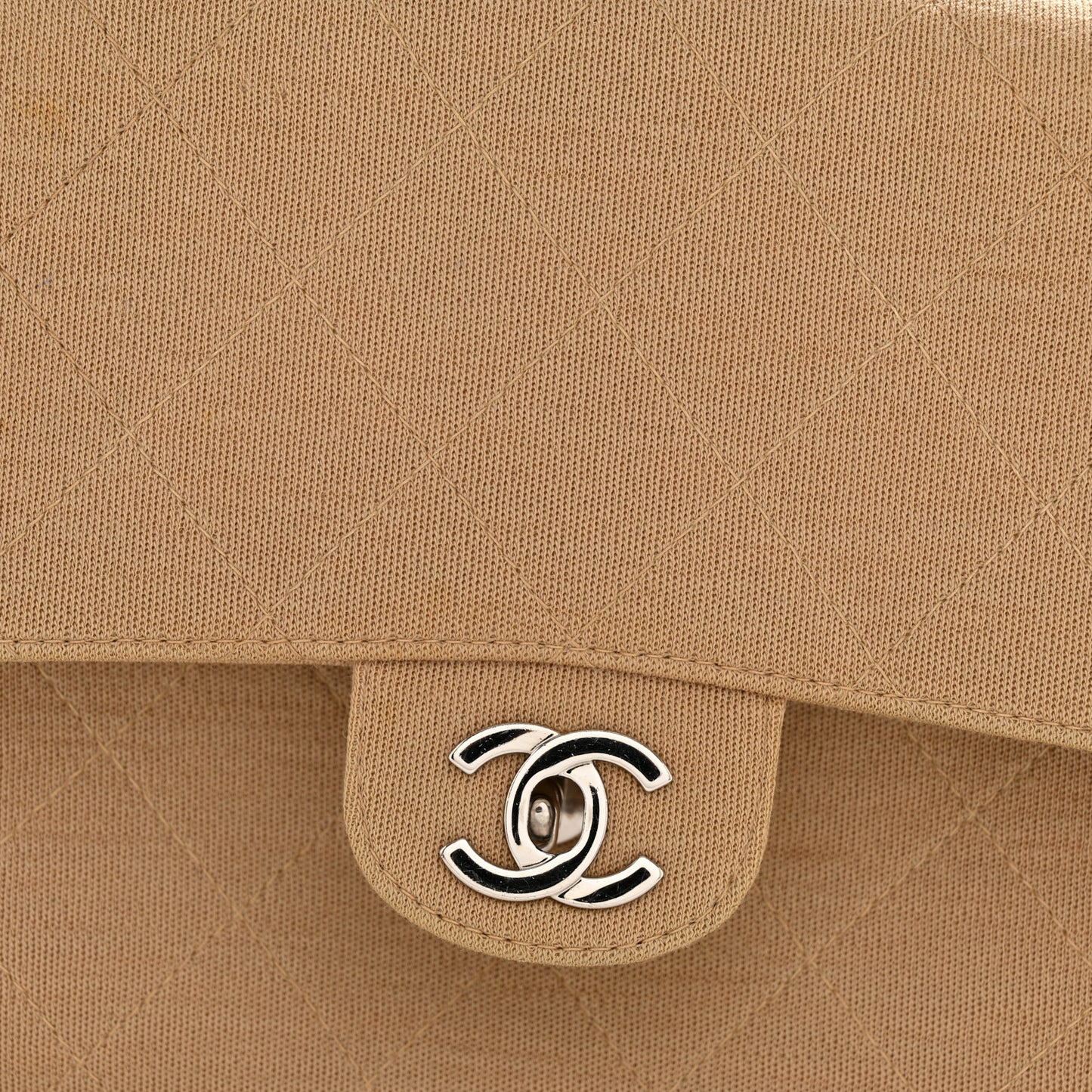 Jersey Quilted Medium Single Flap Beige