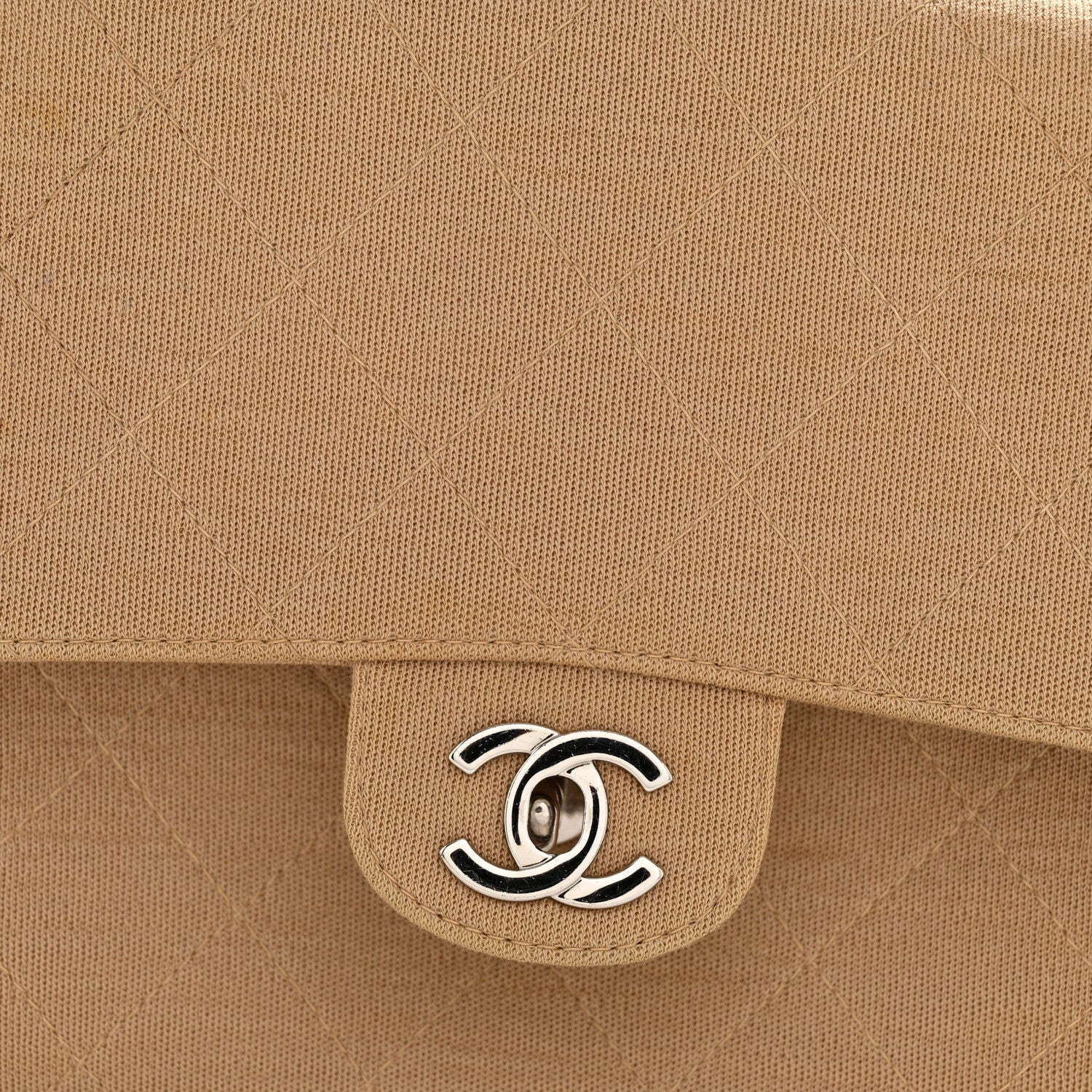 Chanel Jersey Quilted Medium Single Flap Beige 13 of 16