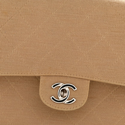 Chanel Jersey Quilted Medium Single Flap Beige 13 of 16