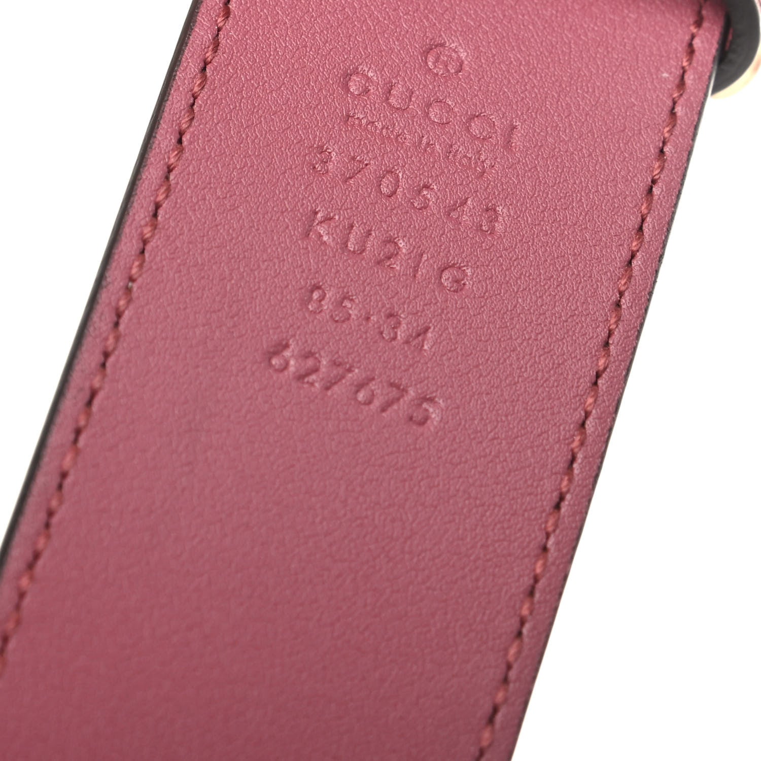 Gucci GG Supreme Monogram Blooms Moon Calfskin Interlocking G 37mm Belt 85 34 Beige Ebony Multicolor Dry Rose 3 of 5