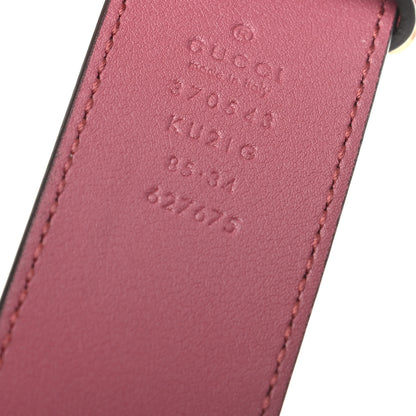 Gucci GG Supreme Monogram Blooms Moon Calfskin Interlocking G 37mm Belt 85 34 Beige Ebony Multicolor Dry Rose 3 of 5
