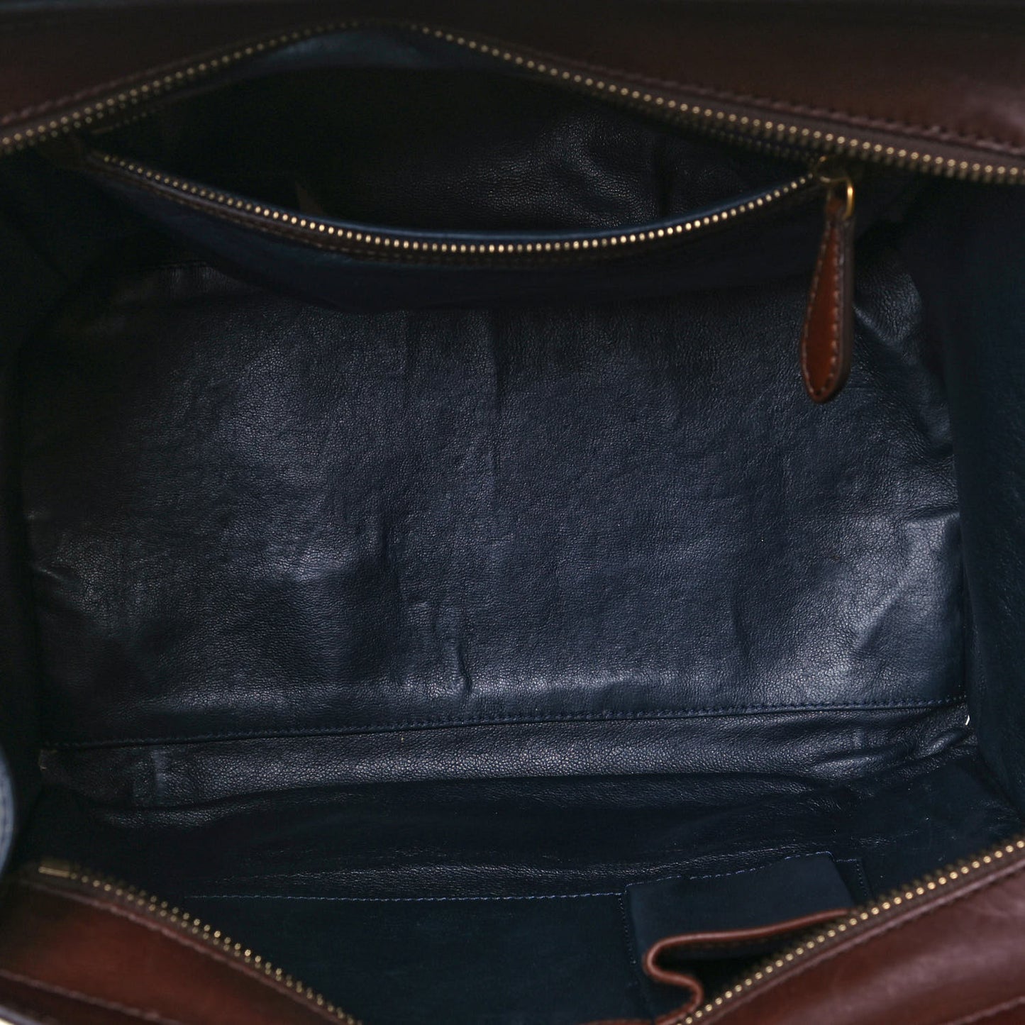 Smooth Calfskin Mini Tri-Color Luggage Navy