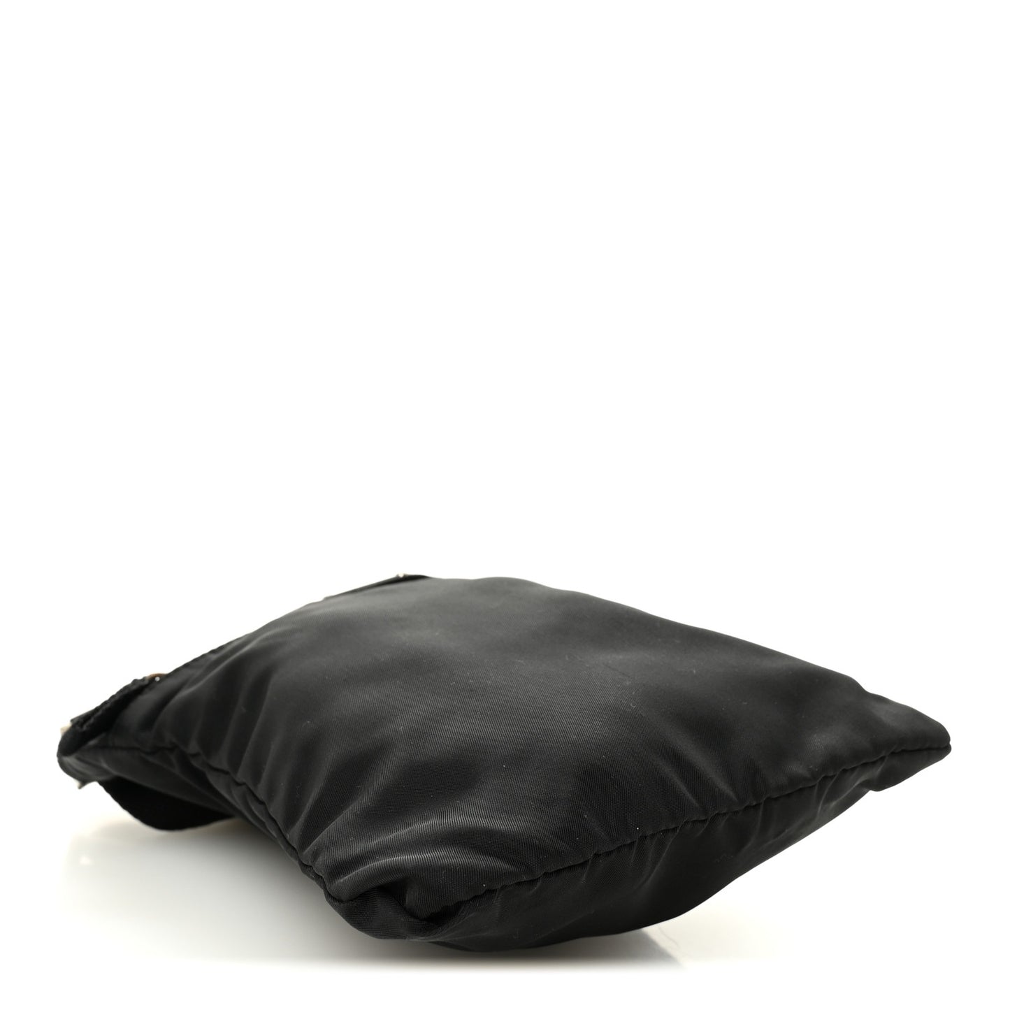 Nylon Small Flat Messenger Bag Black