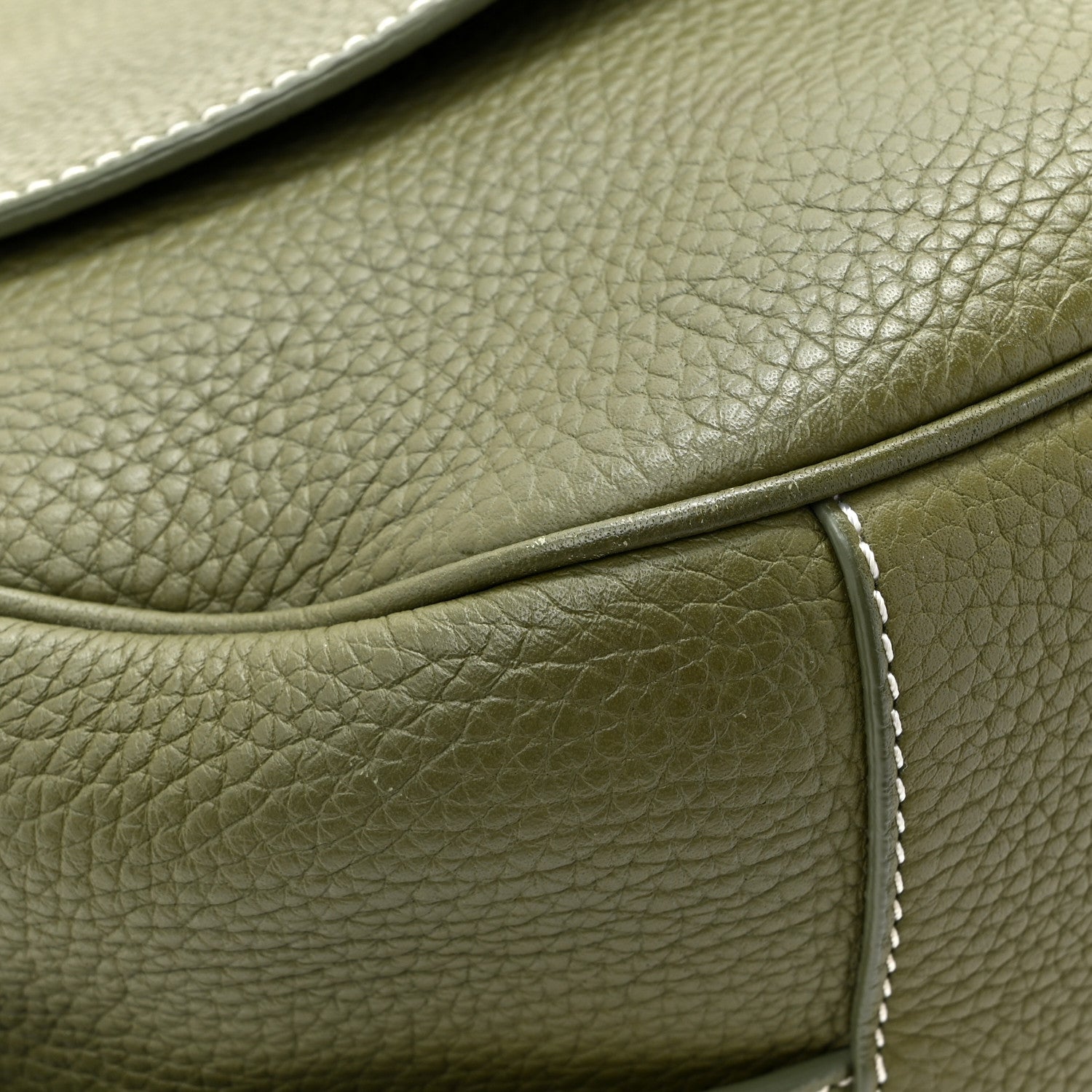 Christian Dior Grained Calfskin Mini Soft Saddle Bag Olive 12 of 14