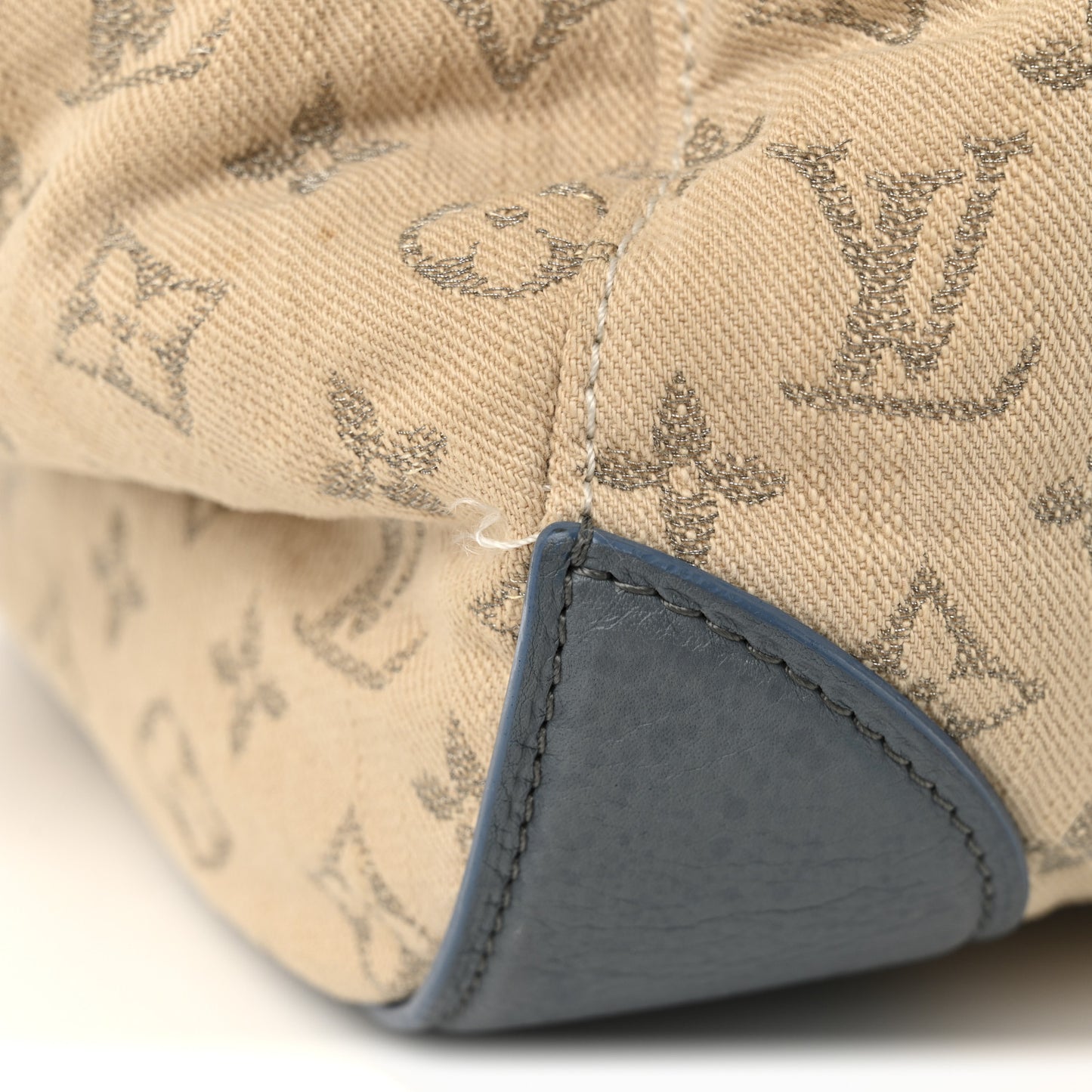 Monogram Denim Speedy Round GM Blue