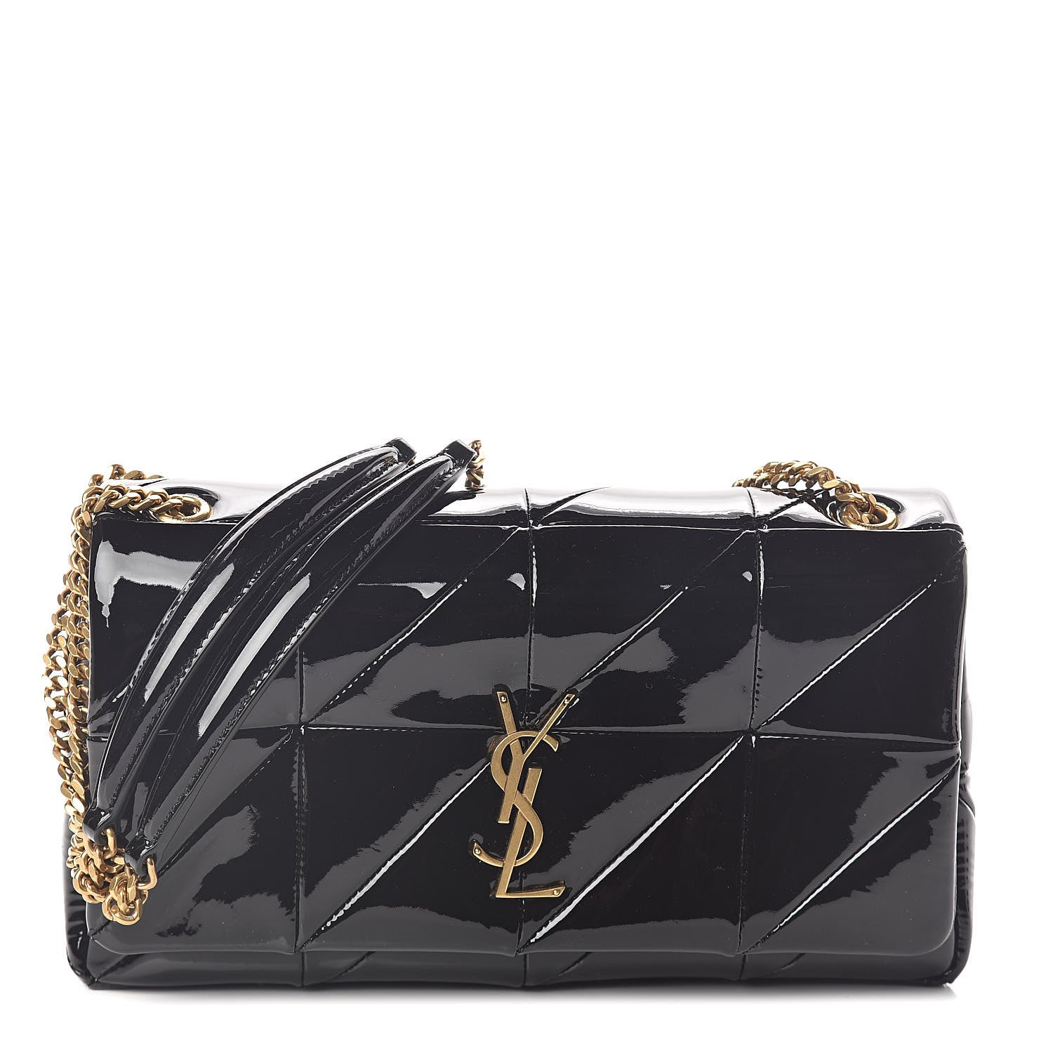 Saint Laurent Patent Patchwork Monogram Medium Jamie Black 1 of 8