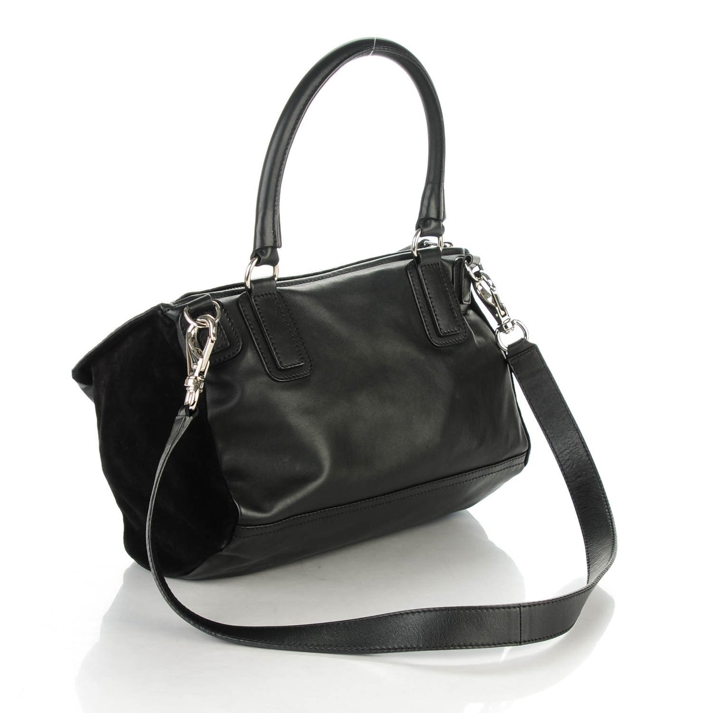 Smooth Calfskin Crocodile Embossed Medium Pandora Black