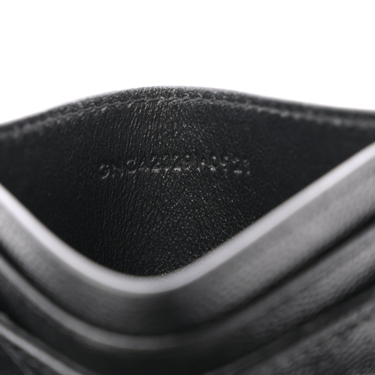Saint Laurent Grain De Poudre Matelasse Chevron Monogram Credit Card Case Black 7 of 8
