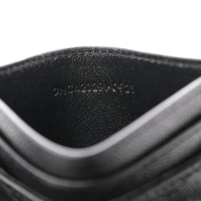 Saint Laurent Grain De Poudre Matelasse Chevron Monogram Credit Card Case Black 7 of 8