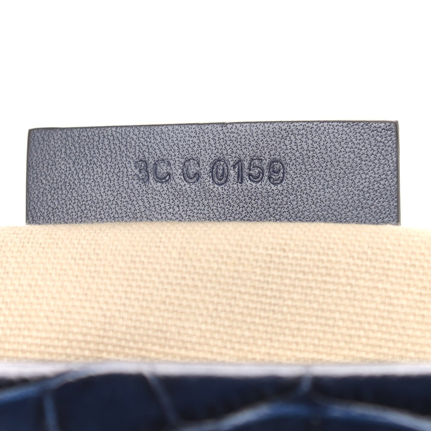 Calfskin Crocodile Embossed Small Antigona Deep Blue