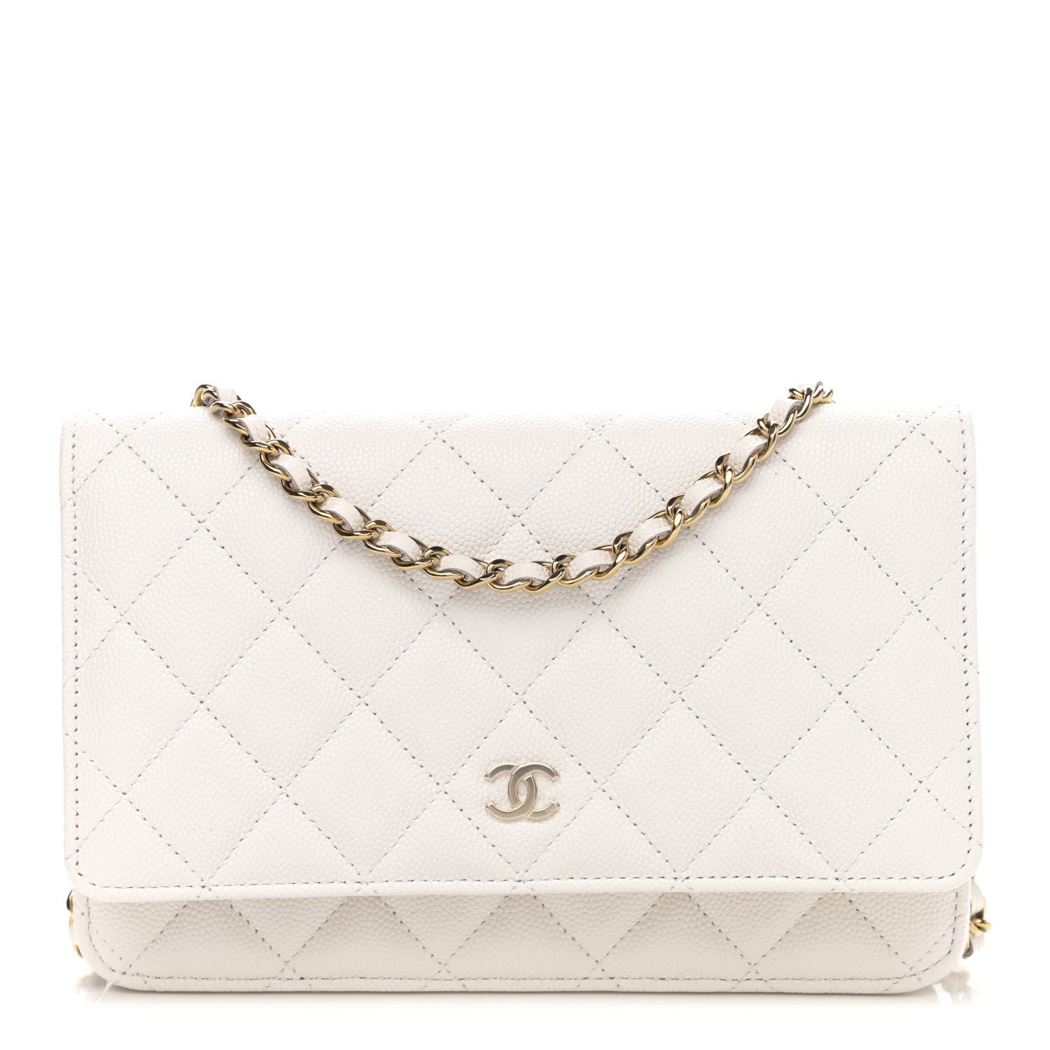 Chanel Caviar Quilted Wallet On Chain WOC White 1 of 12