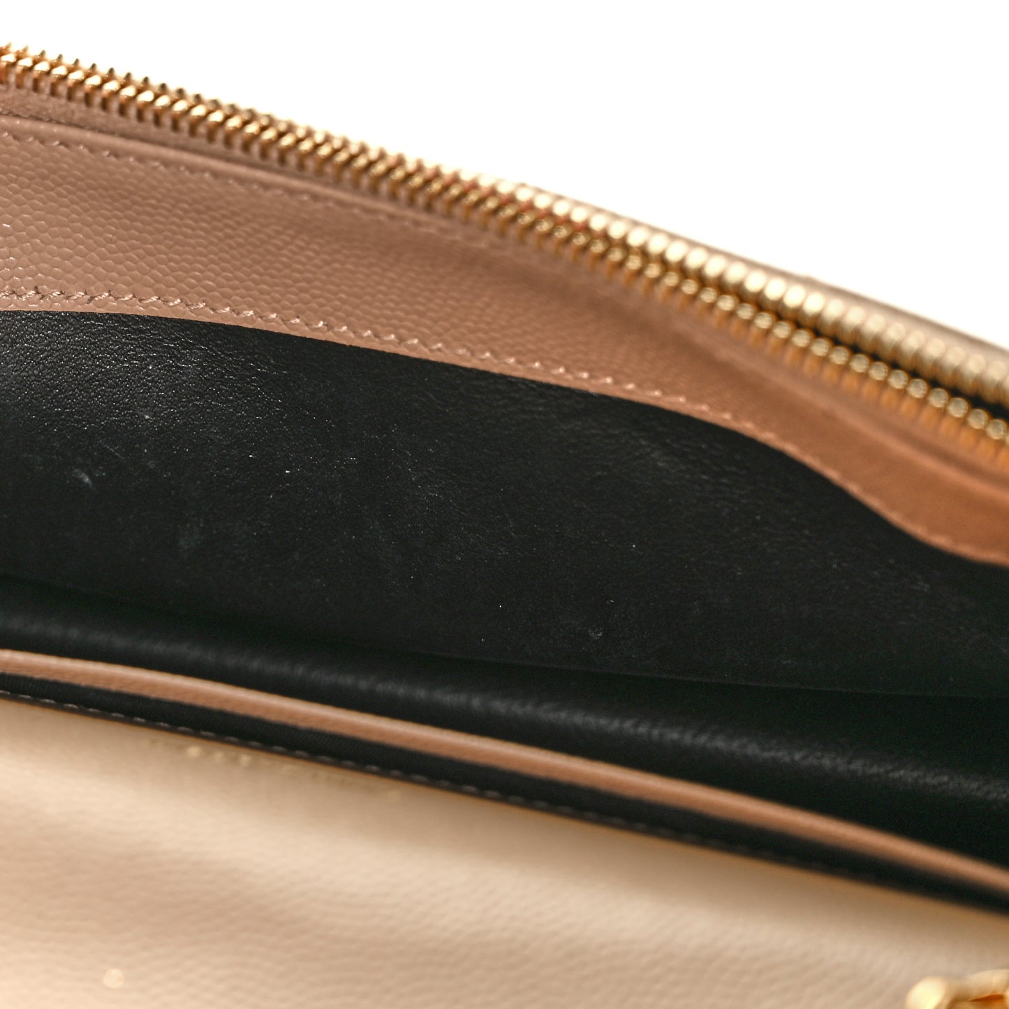 Grain De Poudre Matelasse Chevron Monogram Envelope Chain Wallet Dark Beige