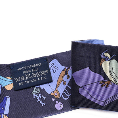 Hermes Silk A Vos Crayons Twilly Bleu Violet Vert 3 of 3