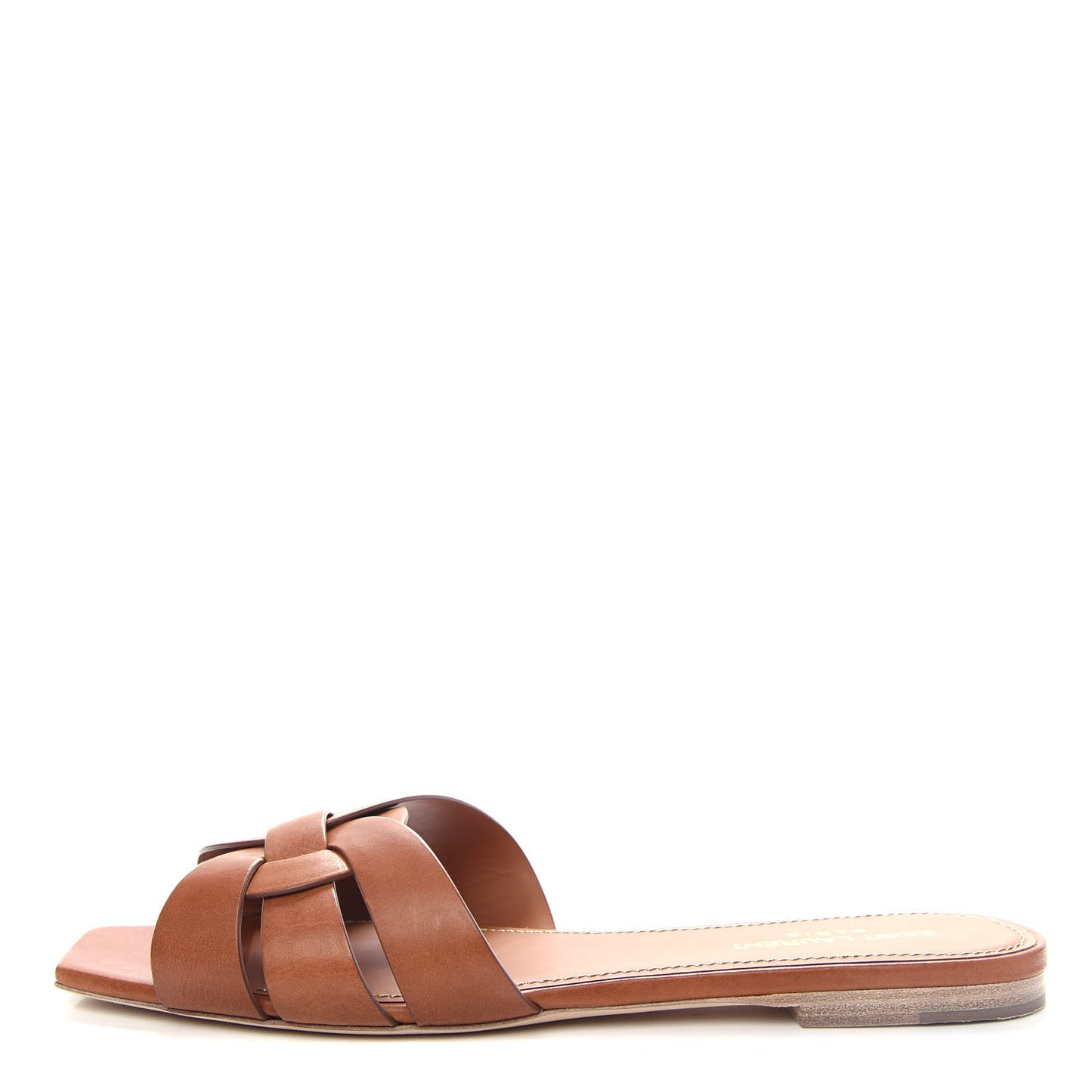 Calfskin Tribute 05 Slide Sandals 40 Ambra
