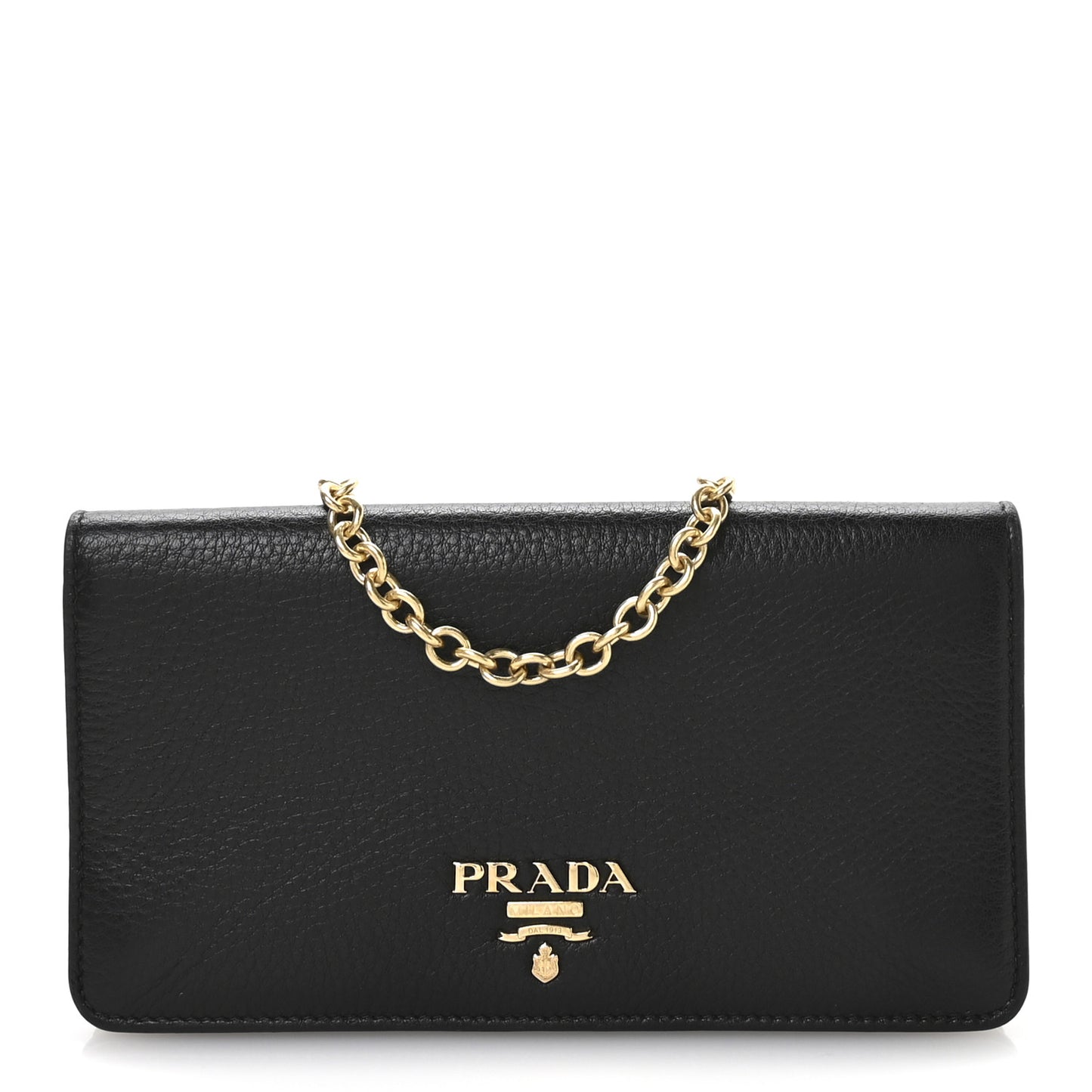 Vitello Daino Metal Chain Wallet Black