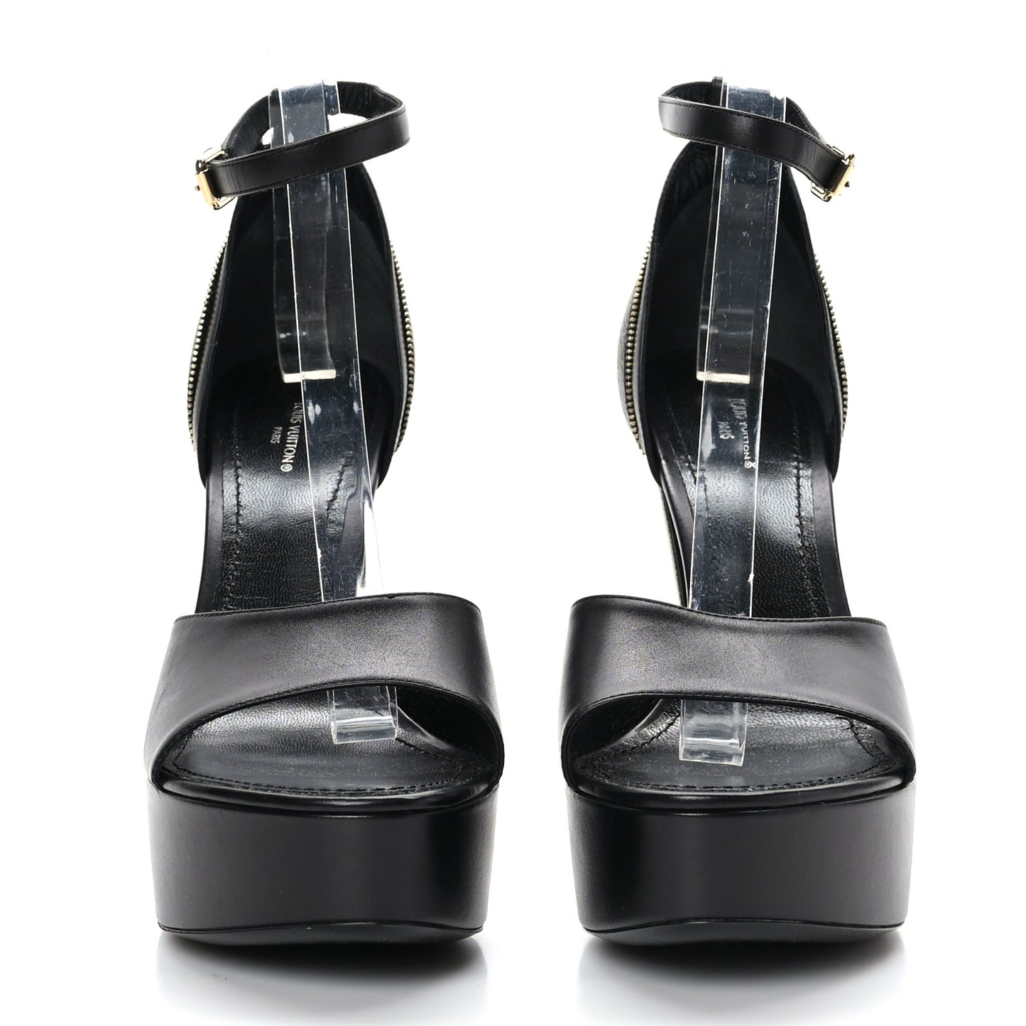 Patent Monogram Afterglow Platform Sandals 41 Black