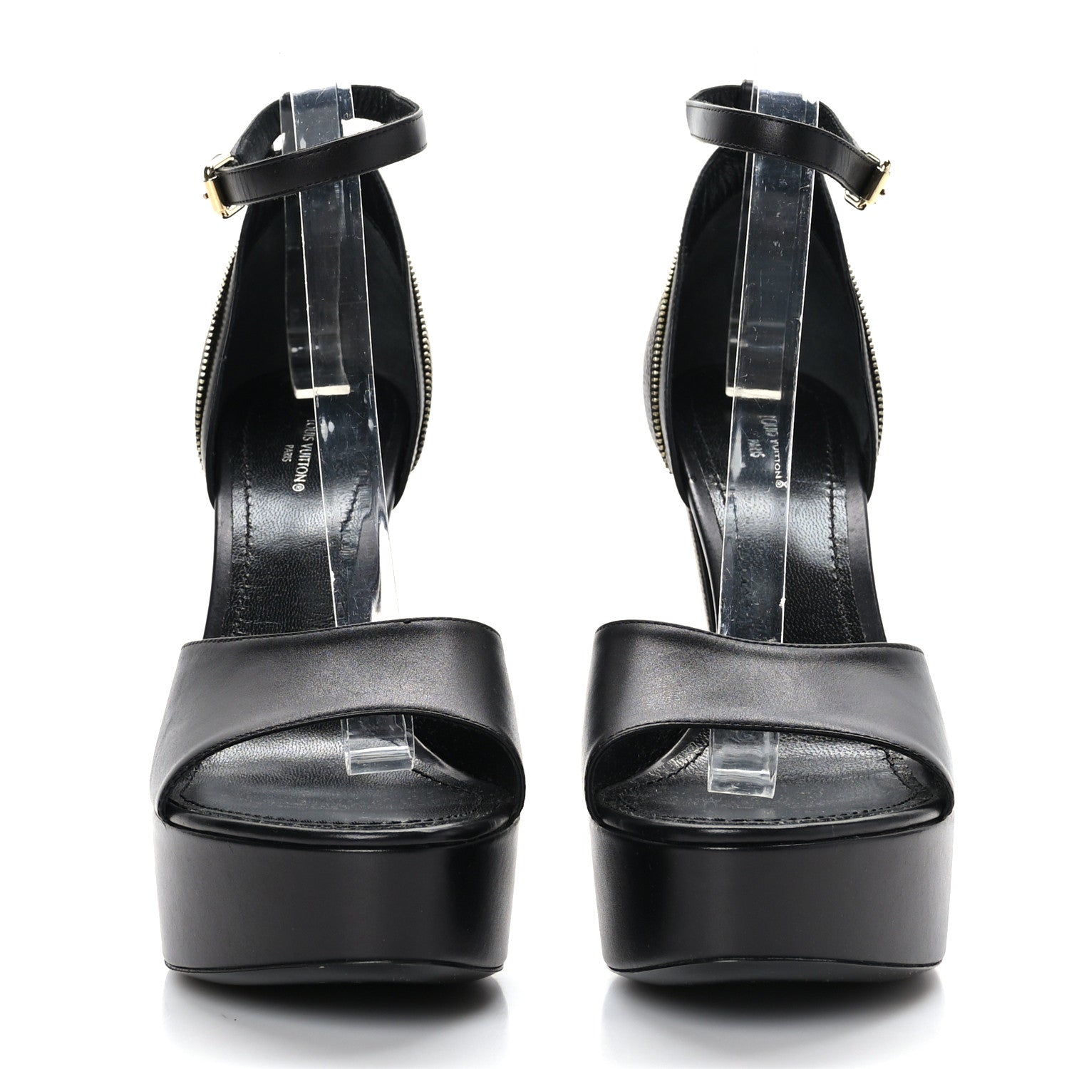 Louis Vuitton Patent Monogram Afterglow Platform Sandals 41 Black 2 of 7