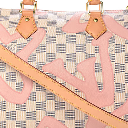 Louis Vuitton Damier Azur Tahitienne Speedy Bandouliere 30 Rose Ballerine 10 of 10