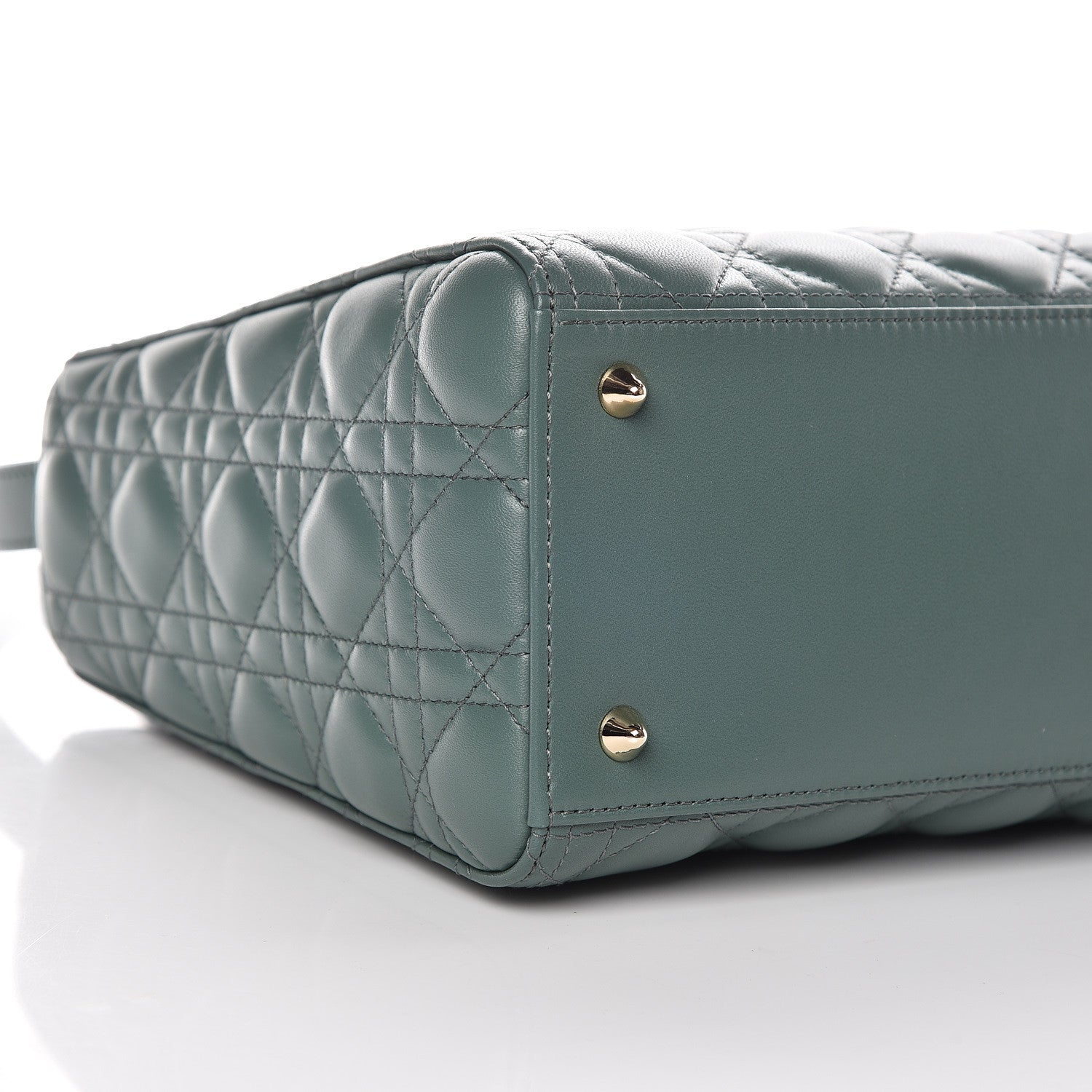 Christian Dior Lambskin Cannage Medium Lady Dior Storm Blue 8 of 10