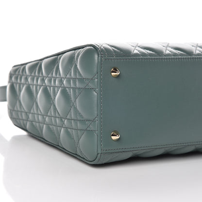Christian Dior Lambskin Cannage Medium Lady Dior Storm Blue 8 of 10