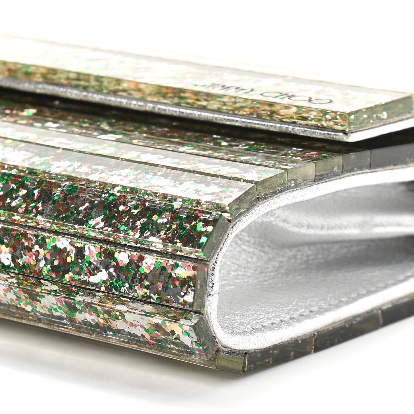 Acrylic Glitter Sweetie Clutch Peppermint