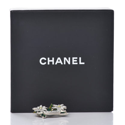 Chanel Metal Resin Flower Brooch White 5 of 5