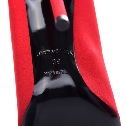 Balenciaga Jersey Crepe Extreme Pointed Toe Knife Booties 39 Rouge 9 of 10