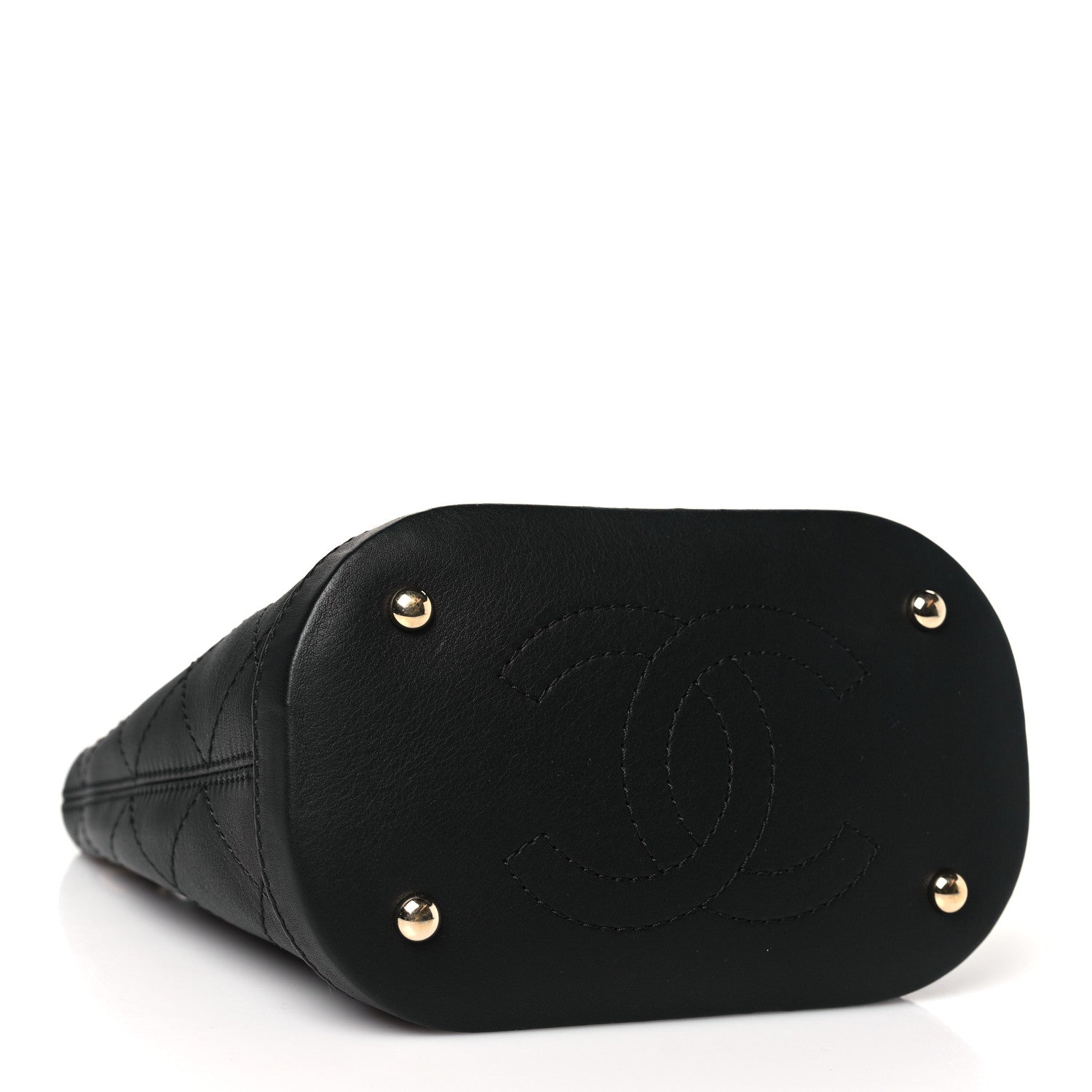 Chanel Calfskin Stitched Small Egyptian Amulet Drawstring Bag Black 4 of 11