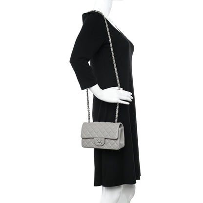 Chanel Lambskin Quilted Mini Rectangular Flap Grey 2 of 10