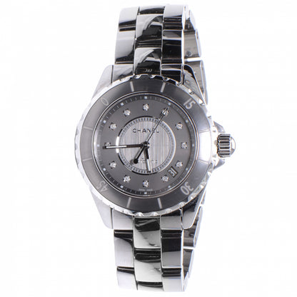 Chanel Titanium Ceramic Diamond 38mm J12 Automatic Watch 1 of 7