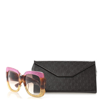 Gucci Square Frame GG0083S Sunglasses Glitter Pink Multi 8 of 8
