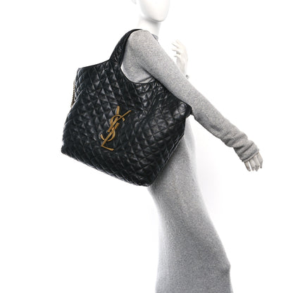 Saint Laurent Lambskin Quilted Maxi Icare Shopping Tote Black 2 of 14