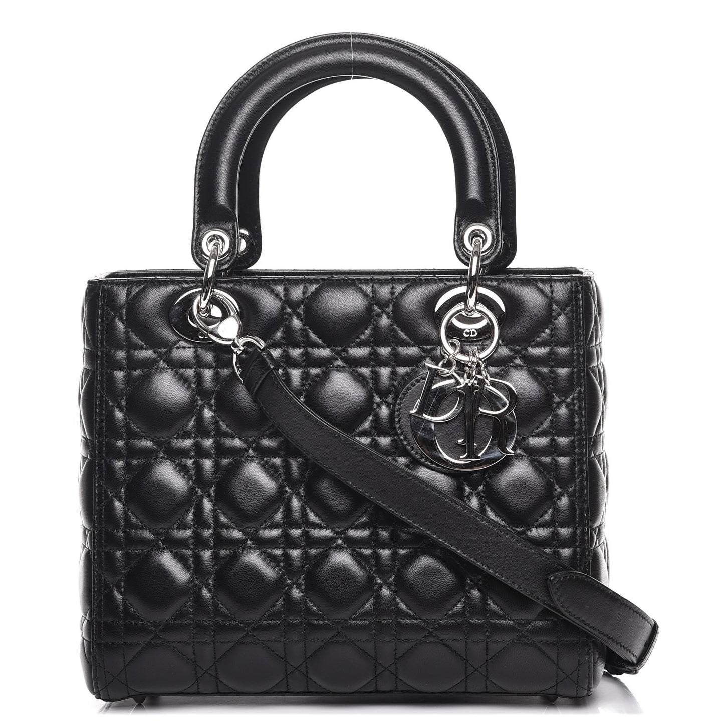 Lambskin Cannage Medium Lady Dior Black