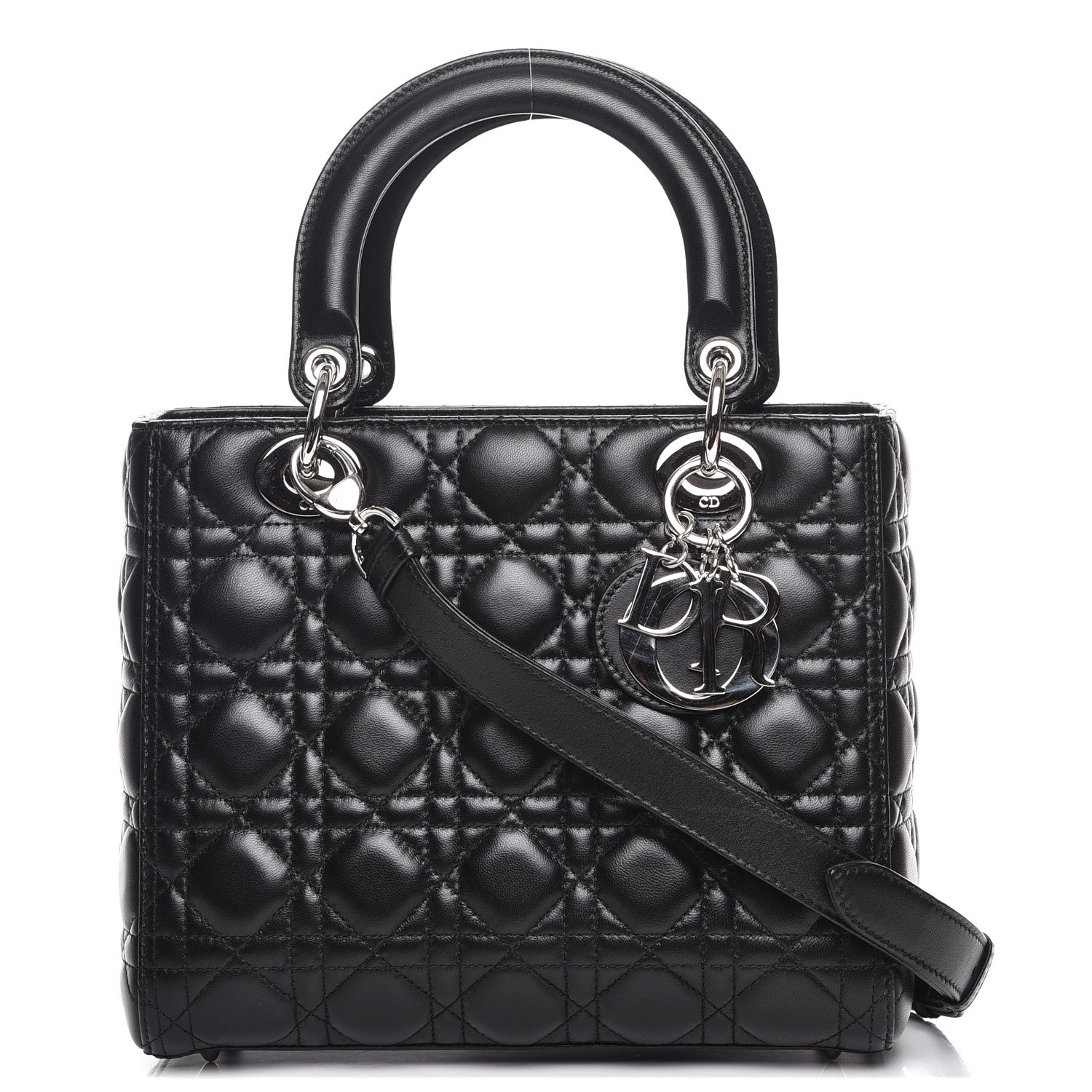 Christian Dior Lambskin Cannage Medium Lady Dior Black 1 of 9