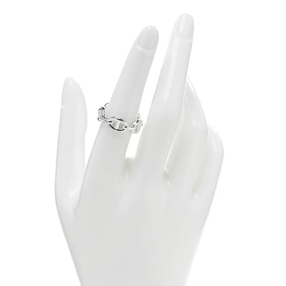 Hermes Sterling Silver PM Chaine d'Ancre Enchainee Band Ring 54 7 2 of 5