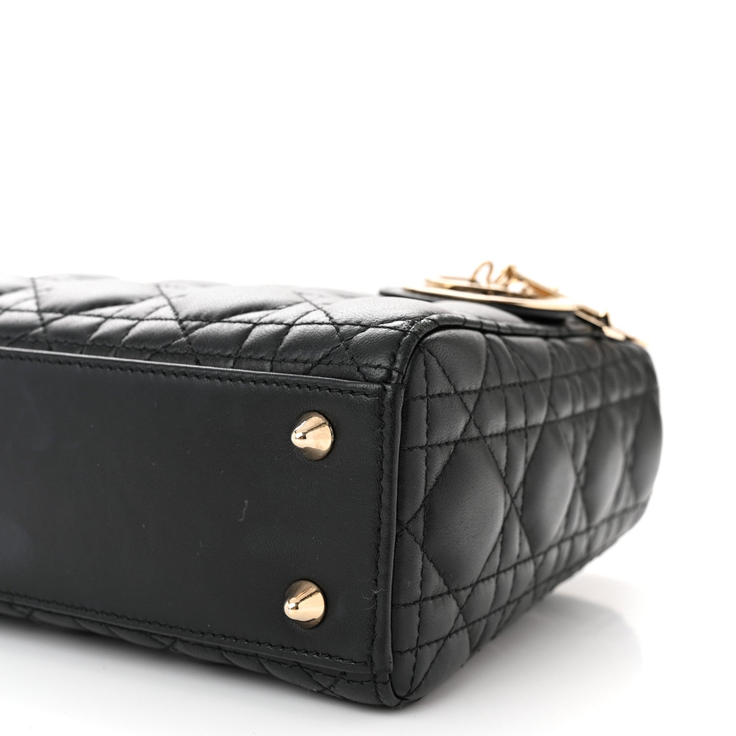 Christian Dior CHRISTIAN DIOR Lambskin Cannage Small My ABCDior Lady Dior Black 10 of 10