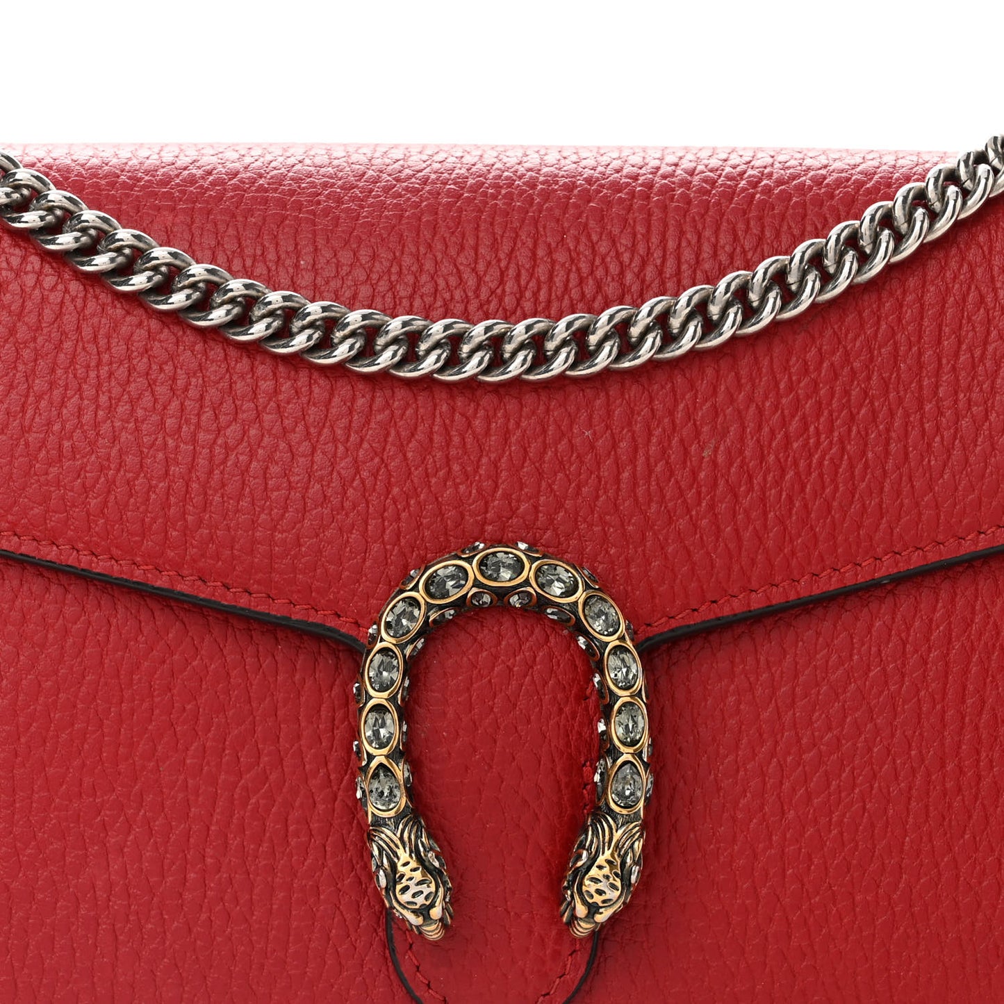 Calfskin Mini Dionysus Chain Wallet Hibiscus Red