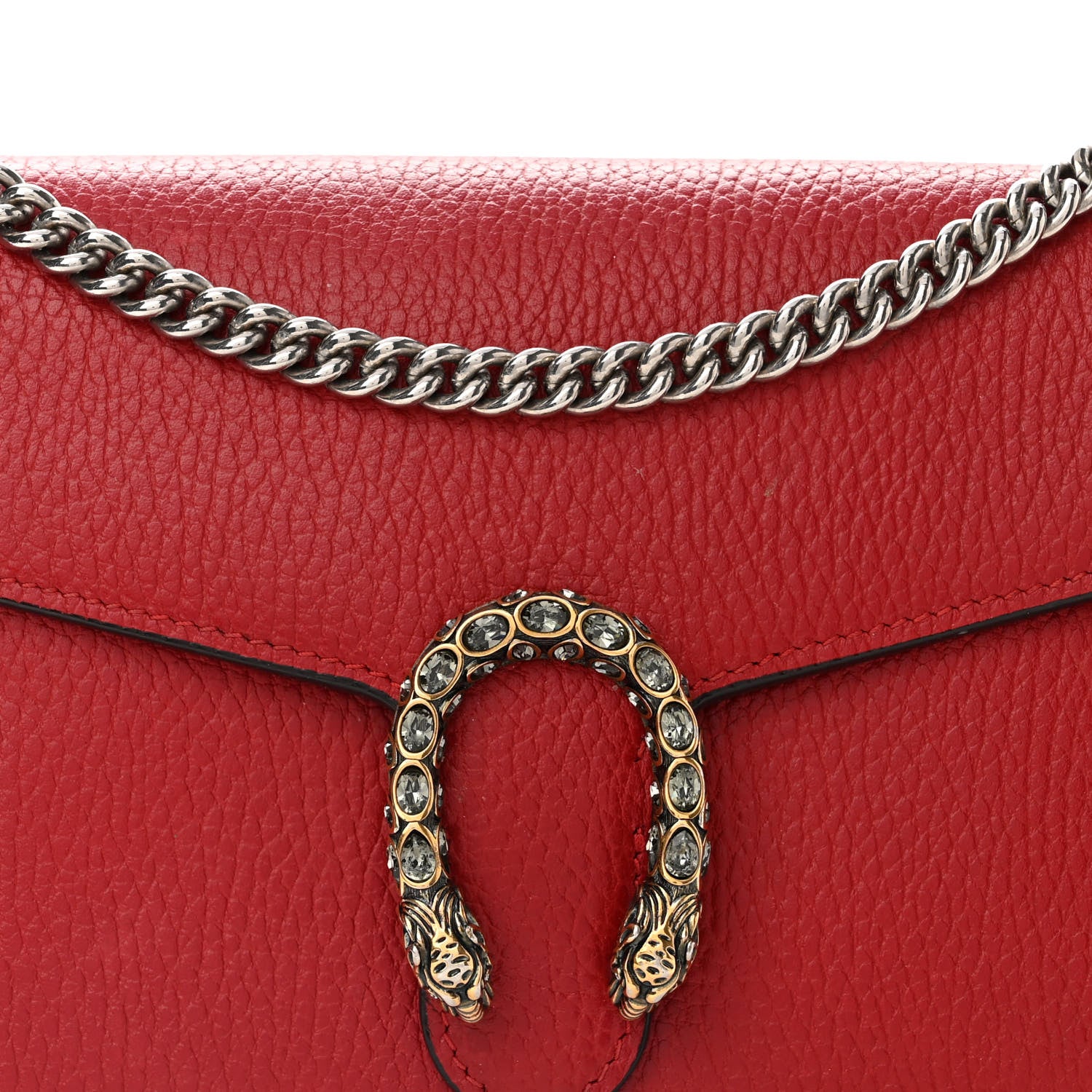 Gucci Calfskin Mini Dionysus Chain Wallet Hibiscus Red 8 of 16