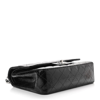 Chanel Distressed Patent Quilted Medium Double Flap Black 4 of 14