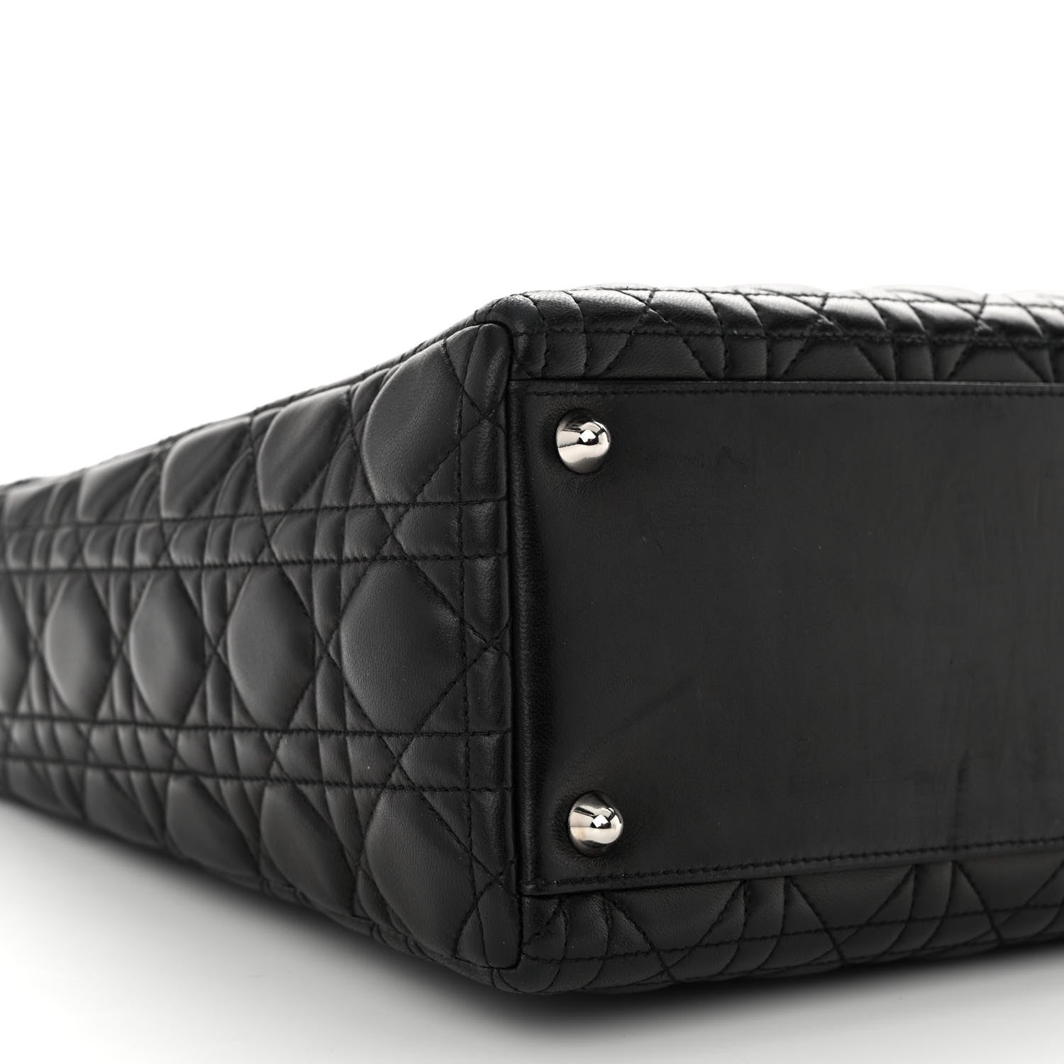Christian Dior Lambskin Cannage Large Lady Dior Black 9 of 10