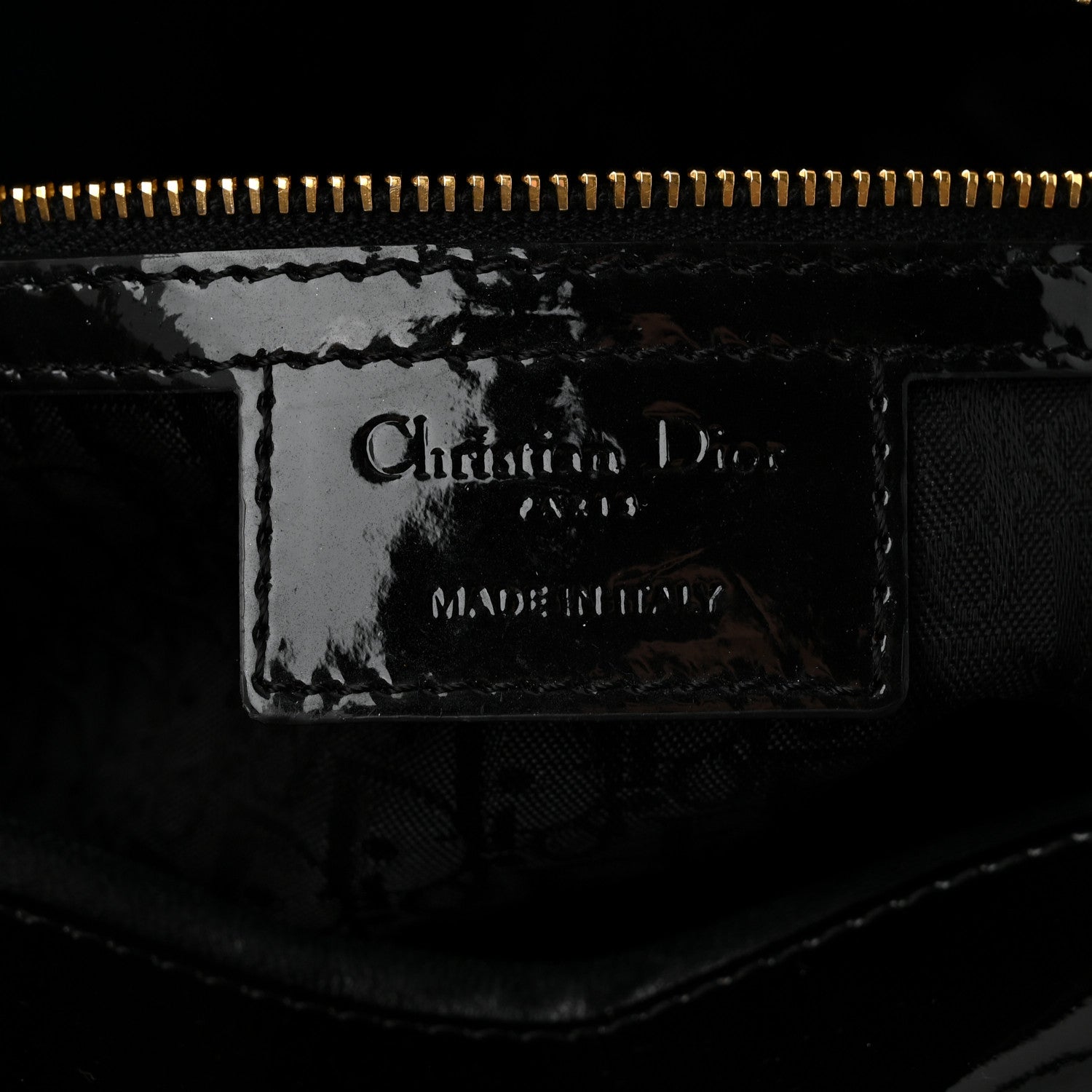 Christian Dior Patent Cannage Large Lady Dior Black 6 of 10