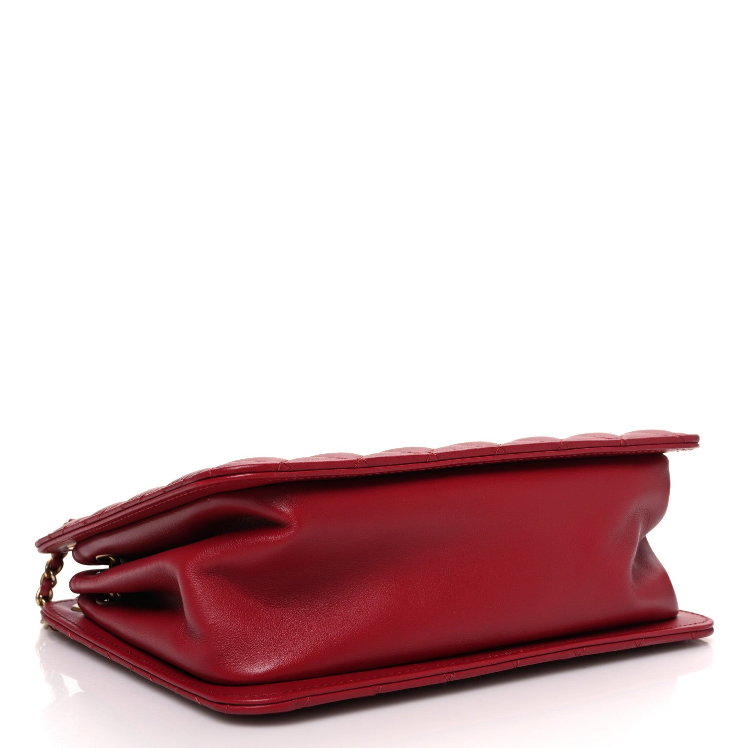 Chanel Calfskin Quilted CC Chain Accordion Tote Red 4 of 10