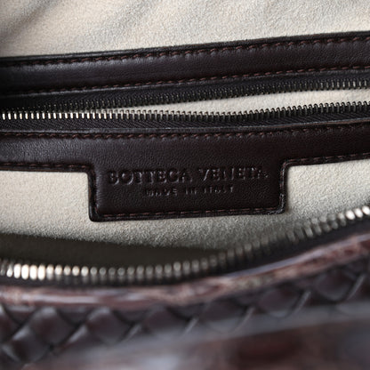 Bottega Veneta Crocodile Nappa Intrecciato Padded Travel Bag Brown 6 of 9