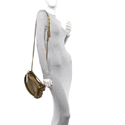 Chanel Metallic Calfskin Crocodile Embossed Cocodile Small Gabrielle Hobo Gold 3 of 12