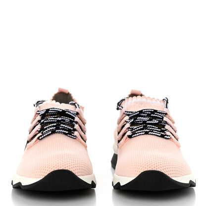 Fendi Stretch Knit Jacquard FF Lace-Up Sock Sneakers 38.5 Pink 2 of 8