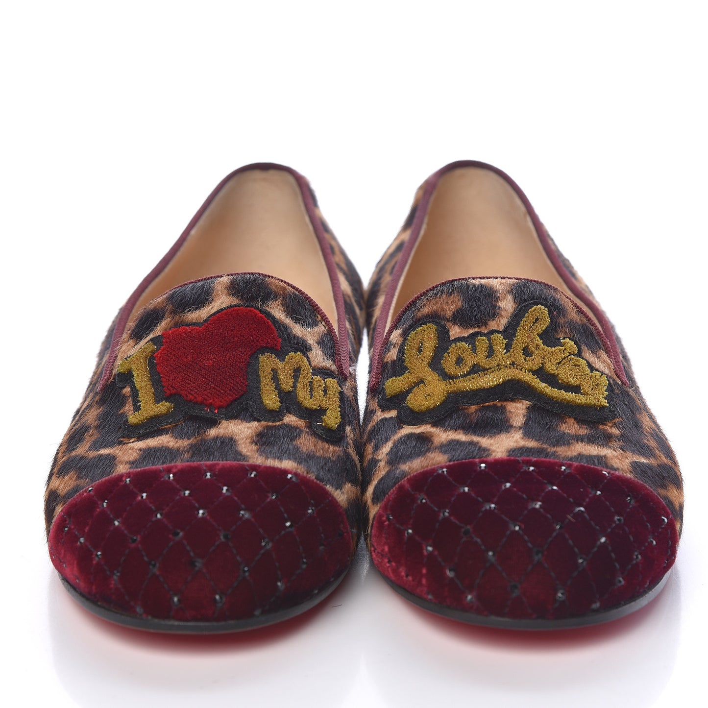 Leopard Print Cap Toe I Love My Loubies Loafers 37 Rouge Imperial